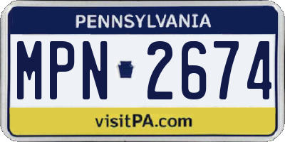 PA license plate MPN2674