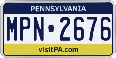 PA license plate MPN2676