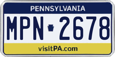 PA license plate MPN2678