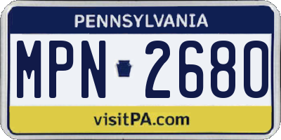 PA license plate MPN2680