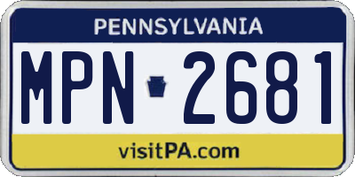 PA license plate MPN2681