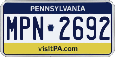 PA license plate MPN2692