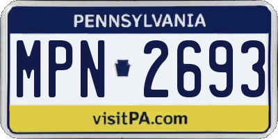 PA license plate MPN2693