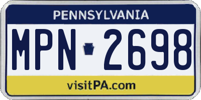 PA license plate MPN2698