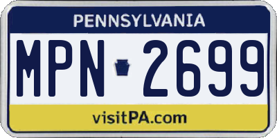 PA license plate MPN2699