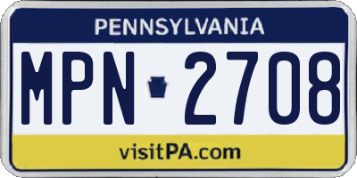 PA license plate MPN2708