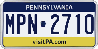 PA license plate MPN2710