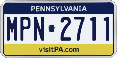 PA license plate MPN2711