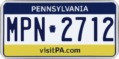 PA license plate MPN2712
