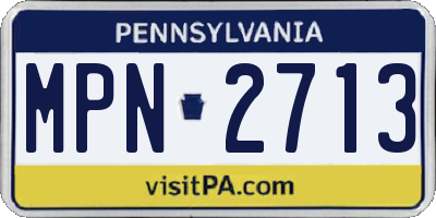 PA license plate MPN2713