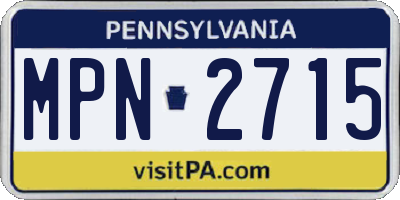 PA license plate MPN2715