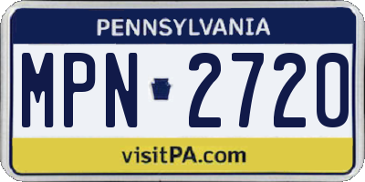 PA license plate MPN2720