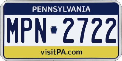 PA license plate MPN2722
