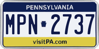 PA license plate MPN2737