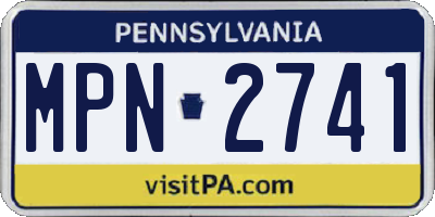 PA license plate MPN2741