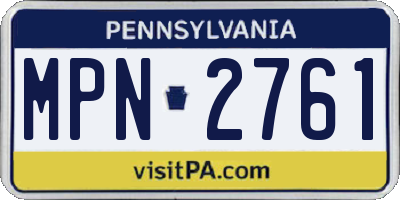PA license plate MPN2761