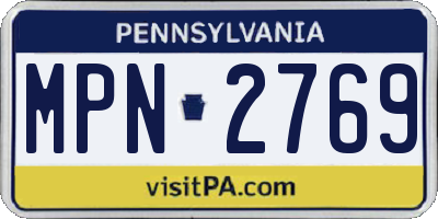 PA license plate MPN2769