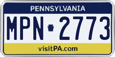 PA license plate MPN2773