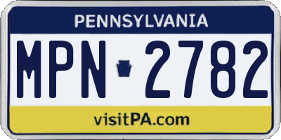PA license plate MPN2782