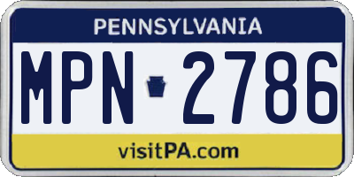 PA license plate MPN2786