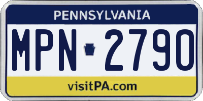 PA license plate MPN2790