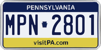 PA license plate MPN2801