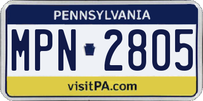 PA license plate MPN2805