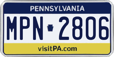 PA license plate MPN2806