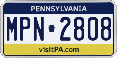 PA license plate MPN2808