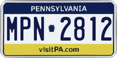 PA license plate MPN2812