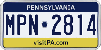 PA license plate MPN2814