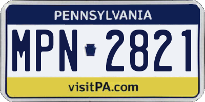 PA license plate MPN2821