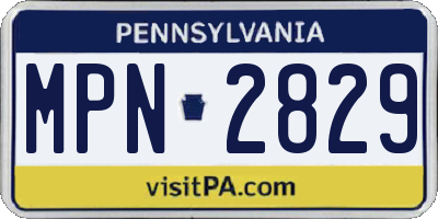 PA license plate MPN2829