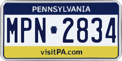 PA license plate MPN2834