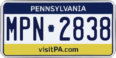 PA license plate MPN2838