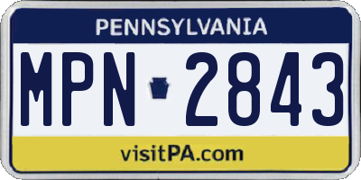 PA license plate MPN2843