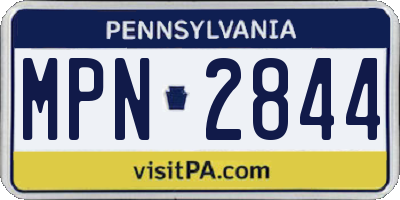 PA license plate MPN2844