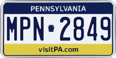 PA license plate MPN2849