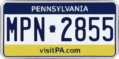 PA license plate MPN2855