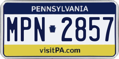 PA license plate MPN2857