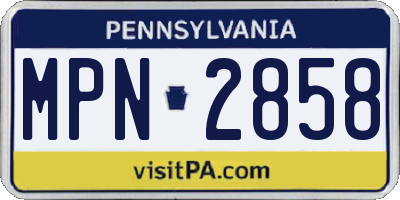 PA license plate MPN2858