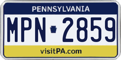 PA license plate MPN2859