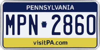 PA license plate MPN2860