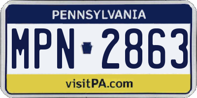 PA license plate MPN2863