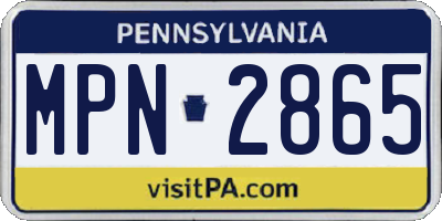 PA license plate MPN2865