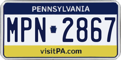 PA license plate MPN2867