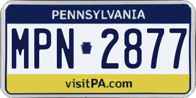 PA license plate MPN2877