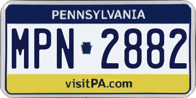 PA license plate MPN2882
