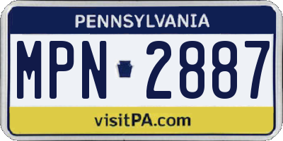 PA license plate MPN2887