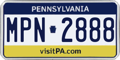 PA license plate MPN2888